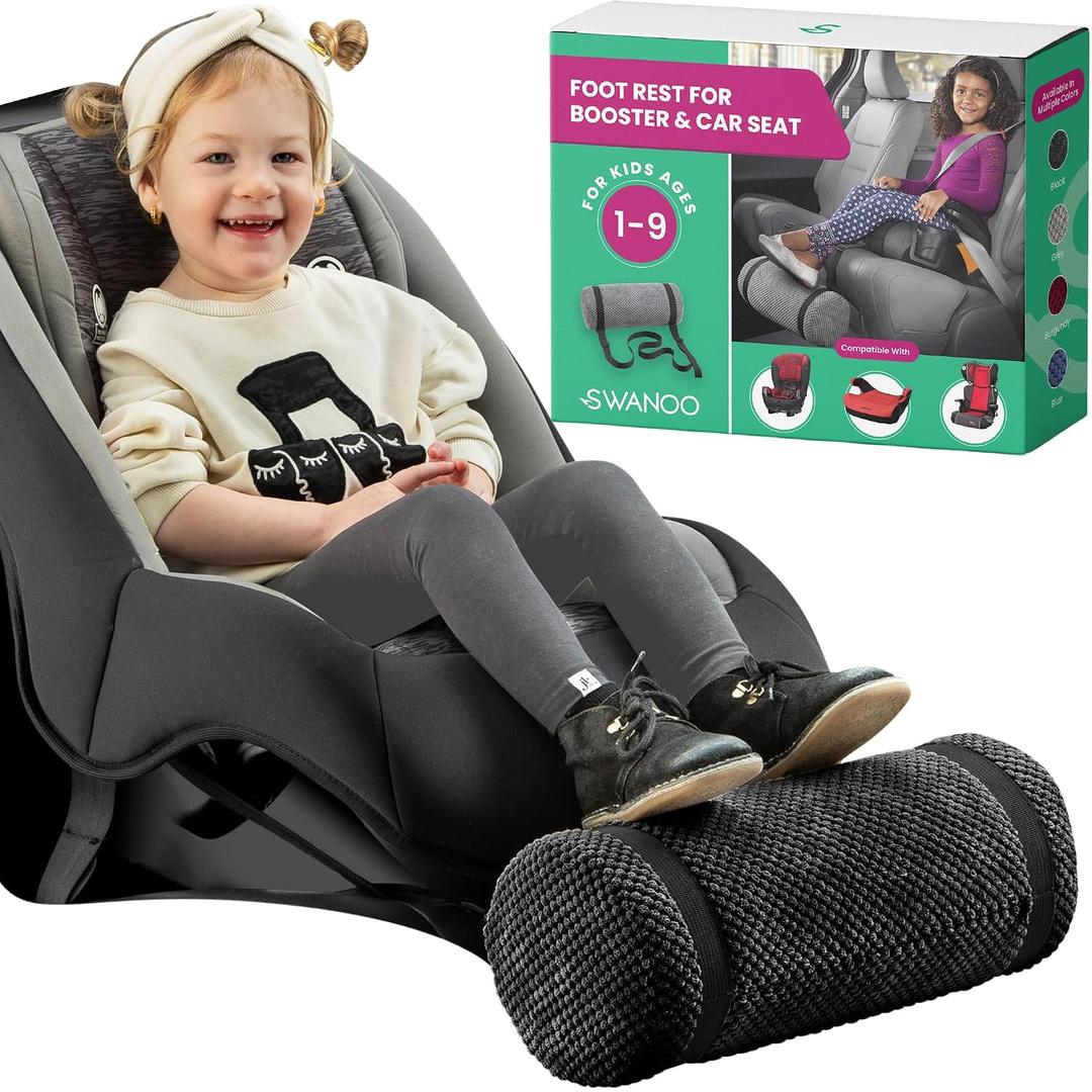 SWANOO Car Seat Foot Rest for Kids | Car Seat Accessories | Black