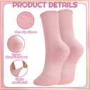 8 Pairs Non Slip Pilates Socks for Women, Cotton Ruffle Yoga Crew Socks with Grips for Athletic Workout Barre Gym Hospital
