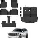 All Weather Car Floor Mats Cargo Liner with Backrest Mat for 2026 Hyundai Palisade 7&8 Seats Hybrid, TPE Rubber Liners Full Set Automotive Mats for 2026 Hyundai Palisade Accessories