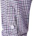 Mens Gingham Button Down Shirt Long Sleeve Dress Shirts Business Casual Shirts with Pockets (White, XXL)