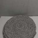 Topotdor Round Placemats Heat-Resistant Stain Resistant Anti-Skid Washable Polyproplene Table Mats Placemats (Set of 6, Braided-Gray)