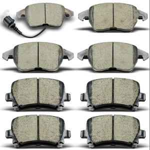 ALADICHE Ceramic front rear Brake Pads Kits 8pcs Brakes Pads Set Compatible with Audi A3,A3 Quattro,TT,TT Quattro,for VW CC,for Jetta,for Eos,for Golf,for GTI,for Passat,for Passat CC