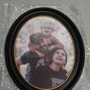 Decorative Oval Picture Frame, Black with Gold Trim, 8x10 inches, Glass Front