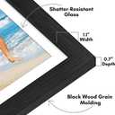Americanflat 12x18 Poster Frame with Shatter-Resistant Glass - Use as 11x17 Frame with Mat or Display 12x18 Photo Without Mat - Hudson Collection - Wide Picture Frames for Wall Display - Black