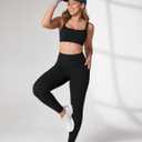 UNISSU Hugcurve No Front Seam High Waisted Workout Leggings with Pockets for Women Buttery Soft Yoga Pants Gym Tights - 25'' (Black, XL)