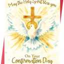 2 x Confirmation Card Confirmation Gifts for Boys and Girls, Holy Spirit Religious Keepsake for Teen Boys and Teen Girls