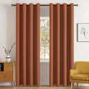 MIULEE Blackout Room Darkening Curtains Thermal Insulated Drapes Solid Window Treatment Set Grommet Top Light Blocking Curtain for Living Room/Bedroom 2 Panels 52 x 84 inch Length Terracotta