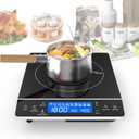 VBGK Induction Cooktop,1800W Hot Plate for Cooking,Induction Stove Top with LCD Sensor Touch Control,9 Temp Levels,Child Safety Lock & Timer 110V Single Burner Electric Cooktop