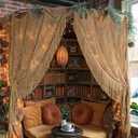 Macrame Curtain Boho Curtain Doorway Window Wall Decor Fiber Yarn Art Handwoven Wall Hanging Art Craftsmanship Home Door Bedroom Wedding Backdrop Arch,Closet Room Divider 59" W x 75" H (1 Panel,Khaki)