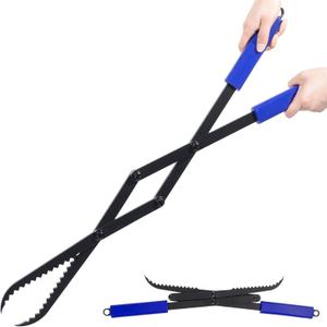 Firewood Tongs 28in Heavy Duty Fire Tongs for Fire Pit Bonfire Campfire Outdoor Indoor Log Grabber Rustproof Safely Moves Firewood