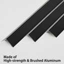 Trimold Brushed Black Aluminum Peel and Stick L Molding Corner Guards with 90° Angle for Wall Door Frame Cabinet Baseboard Protection and Decoration, 51.2in x 0.8in (3Pcs)