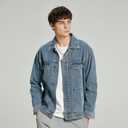 Denim Jacket Men Vintage Autumn and Winter Tops Mens Denim Trucker Jacket, XL