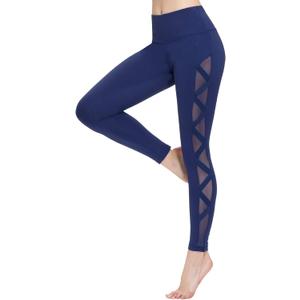 romansong Women's Mesh Leggings Yoga Pants with Pocket, Non See-Through Capri High Waisted Tummy Control 4 Way Stretch (Large, Navy) romansong Women's Mesh Leggings Yoga Pants with Pocket, Non See-Through Capri High Waisted Tummy Control 4 Way Stretch (Large, Navy)
