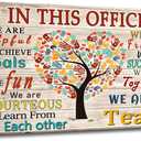 WHAOMIOT In This Office We Are A Team Inspirational Wall Art Positive Modern Decor Poster Canvas Print 24x16 Inch Frame Ready To Hang, Framed 2416 Inch