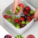 Colander for Kitchen, Detachable Fruit Bowl with Drip Tray, Plastic Food Strainer for Fruits, Vegetables, Berries and Pasta, Colander Set for Home and RV Use, Dishwasher Safe