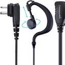 Commountain CLS1410 CLS1110 Earpiece with PTT/Mic for Motorola Walkie Talkies Radios DTR550 DTR700 RDU4100 RDU4160D RMU2040 RMU2080D RMU2080 DLR1020, CLS 1410 CLS 1110, G Shape Headset, 2 Pin