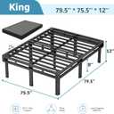 NKZ 12" King All-in-One Box Spring, Metal Mattress Foundation with 9 Legs