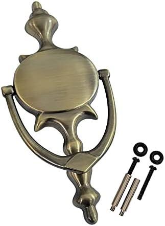 QCAA Solid Brass Door Knocker, 7-3/4", Antique Brass, 1 Pack, Made in Taiwan
