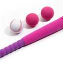 [MINI Size] 16" Foam Kids Sports Baseball Bat Set+ 3 Soft Balls + Storage Bag Included, Gift Toy for Girl Daughter Toddlers 3 Years Old Hitting Indoor Outdoor Playing, Pink