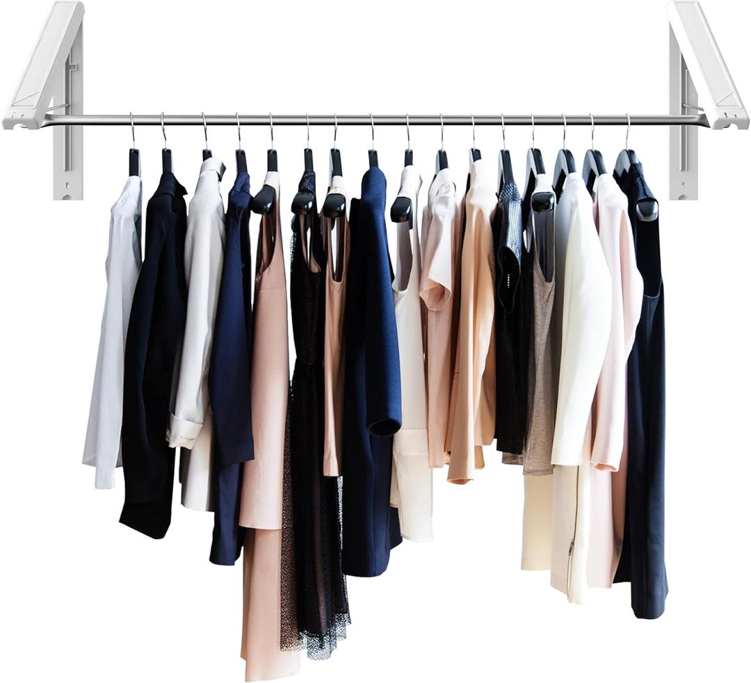 The Original Foldable Collapsible Wall Mounted Clothes Drying Rack - Space Saving Closet Organizer