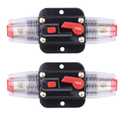 ZOOKOTO 2 Pcs 12V-24V DC Fuse Holder 10A,Inline Circuit Breaker 10A with Reset Button for Auto Car Marine Boat Stereo Switch Audio Inverter System Protection