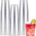 Goodluck 50PCS 10oz Clear Plastic Cups for Party, Disposable Clear Plastic Cups, Cocktail Glasses for Wedding Thanksgiving, Christmas, and Parties