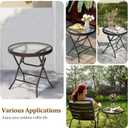 Outdoor Side Table - Small Patio End Table All Weather, Patio Furniture Sets and Outside Furniture for Pool, Balcony, Deck, Porch, Brown 1, 17.7"D x 17.7"W x 17.7"H