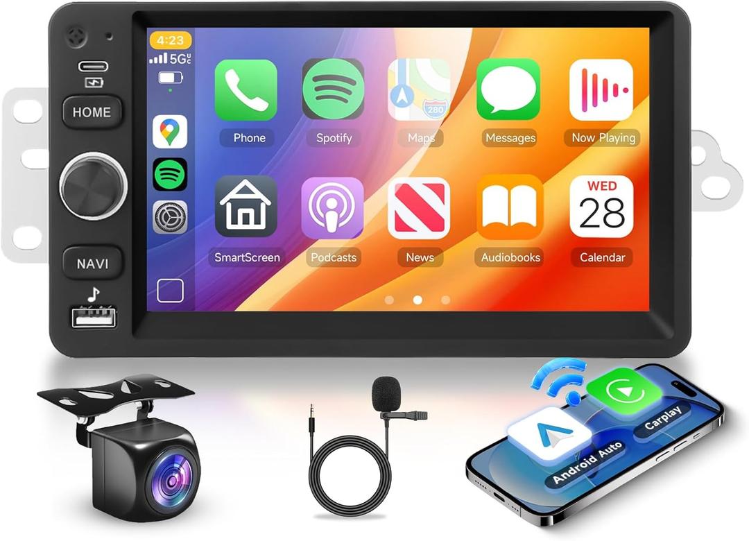 2G+64G Android Car Stereo for Chevy Chevrolet Silverado SSR Tahoe 2003-2006, Hummer H2 2003-2007, GMC Siera Yukon 2003-2006, Carplay Android Auto, GPS, SWC+Backup Camera