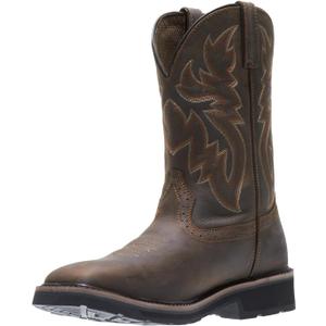 Wolverine Men's Rancher Steel Toe 10in Work Boot (9.5 X-Wide, Dk Brown/Rust)