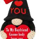 Valentines Gifts for Boyfriend from Girlfriend - Handmade Crochet Gnome, Romantic Valentine‘s Day Birthday Xmas Presents for Him, I Love You Sentimental Gift for Lover