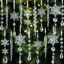 Festives Accessories Acrylics Snowflakes and Ice Cone Pendant Stylish Christmas Tree Sparkling Embellishment (12, Transparency)