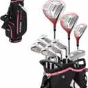Precise M8 15-Piece Womens Golf Club Full Set, Driver, Wood, Hybrid, Irons, Putter & Stand Bag, Lightweight & Durable Kevlar Graphite Shafts, Golf Clubs Women Right Handed, Regular & Petite Sizes