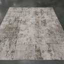 8x10 Washable Area Rug Brown Grey Abstract Non Slip Soft Low Pile Rug for Living Room Bedroom Dining Room Office Neutral Modern Indoor Large Throw Carpet for Home Decor