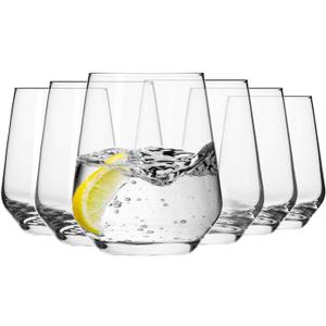 Krosno Water Drinking Glasses, Set of 6, 13.5 oz, Splendour Collection, Elegant Tumbler Collection, Ideal for Everyday Use and Entertaining, Lead-Free Crystalline, Dishwasher Safe, Made in Europe