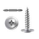 (300 pcs)#83/4" Phillips Truss Head Wood Screws Stainless Steel 410 Quick Metal Self Tapping (Silver)