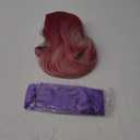 Fish Wigs Halloween Fish Costume Anime Character Cosplay 26 Inches Rose Red Gradient Long Wavy Wig Purple Gloves for Halloween Dress up Party Accessories