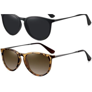 Retro sunglasses womens 2024 trendy round classic glasses