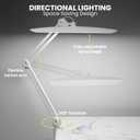 3000 Lumens Adjustable LED Desk Lamp & Task Lamp - Bright, Dimmable Lighting for Office, Crafts, Nails &Salon Hobbies with Clamp (CCT, White), 5"D x 20"W x 30"H