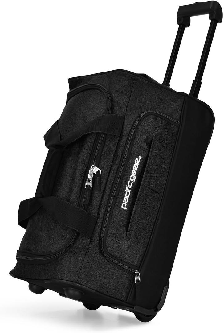 Pacific Gear Duffel Bag with Rolling Wheels, 21 Inch, Black 
