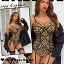 Avidlove Lingerie for Women Sexy Corset Garter Lingerie Set One Piece Teddy Bodysuit Boudoir Outfit (S)