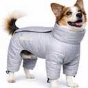 DOGHELIOS 'Thunder-Crackle' Full-Body Bodied Waded-Plush Adjustable and 3M Reflective Pet Dog Jacket Coat w/ Blackshark Technology, Small, Grey