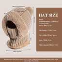 3 in 1 Beanie Hat for Women - 2025 New 3 in 1 Beanie Hat with Scarf and Mask, Fleece Lined Knit Windproof Scarf Hat (Black)