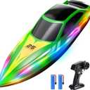 HOLYFUN RC Boat for Kids & Adults, 2.4GHz 9.3 Mph Remote Control Boat with Led Light, 2 Battery(30 Mins Play), Summer Toys Boats for Water Pool & Lake
