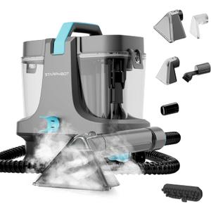 Starrybot Portable Carpet Cleaner Machine with Steam and Heating Techology,18Kpa Powerful Suction with Versatile Tools for Pets, Couch,Spot Cleaner for Stairs/Furniture/Rug(Gray)