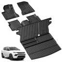 Floor Mats Fit for Jeep Compass 2017-2026 2027 Car Interior Accessories | Fit New Body Style 2nd Gen, TPE All Weather Floor Liner, Heavy Duty Trunk Mat with Backrest Mat, Odorless, Easy to Install