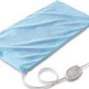 Sunbeam XL Heating Pad for Back Neck and Shoulder Pain Relief with Sponge for Moist Heating Option Extra Large 12 x 24" Blue