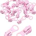 uxcell 20 Pcs Zipper Sliders, #5 Zipper Metal Repair Replacement with Zip Pull No Sewing Required for Sewing Bags Wallets Jackets Closed-End Zippers Repair, Pink