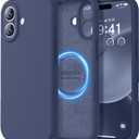 LOVE 3000 Designed for iPhone 17 Case, Premium Silicone [Compatible with Magsafe][Soft Anti-Scratch Microfiber Lining] Shockproof Protective Phone Case for Men Women 6.3", Navy Blue