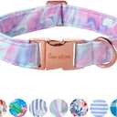 Unique style paws Dog Collar Metal Buckle Purple Blending Collar Gift Durable Cute Collar for Small Medium Large Boys Girls Dogs (XL)