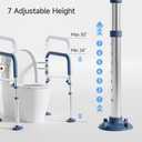 Loyoda Toilet Safety Rails for Seniors,Height-Adjustable Toilet Frame Width-Adjustable Toilet Handles Toilet Rail Provides Support for Seniors Pregnant Disabled